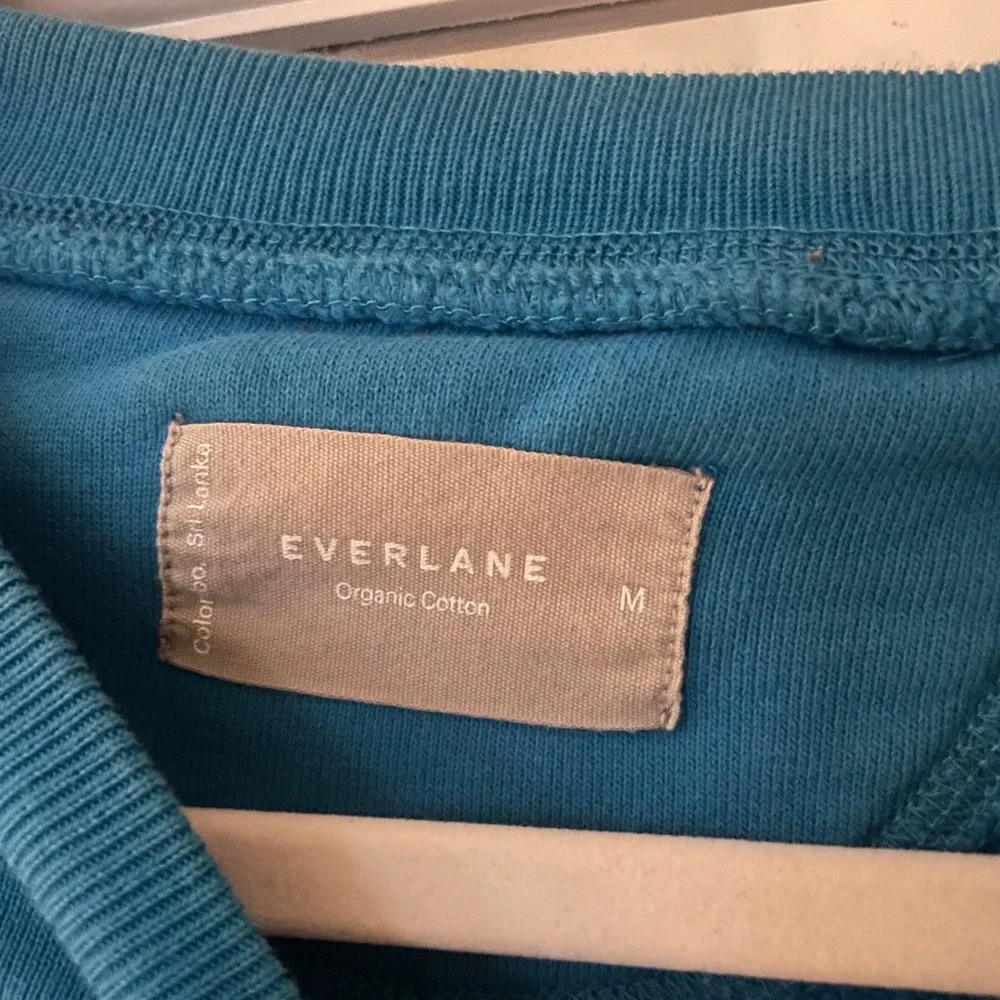 Everlane Cropped Sweatshirt Aqua Blue - Picture 2 of 5